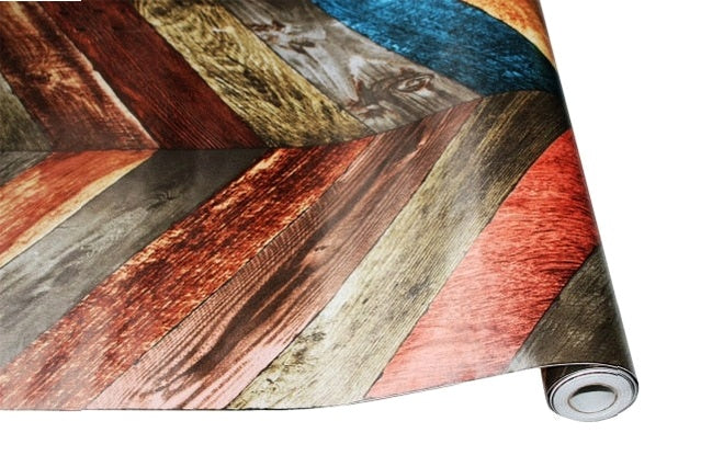 0.45*6m/Roll Vintage Wood 3D self adhesive Wallpaper for walls Rolls Mural Contact paper Living Room Kitchen Bathroom Home Decor